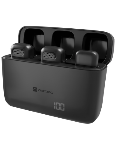 MICROFONO PARA SMARTPHONE NATEC HOPPER LAVALIER WIRELESS LIGHTNING 2 MICROFONOS