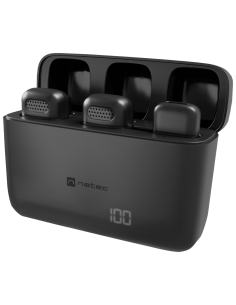MICROFONO PARA SMARTPHONE NATEC HOPPER LAVALIER WIRELESS USB-C 2 MICROFONOS