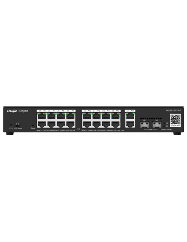 SWITCH RUIJIE RG-ES220GS-P 20 PUERTOS GIGABIT POE 16 POE2 2RJ45