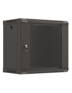 ARMARIO LANBERG MURAL RACK 19" 9U 540X350 FLAT PACK NEGRO PUERTA CRISTAL