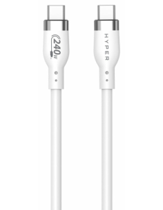 HYPER 2M SILICONE 240W USB-C CHARGING CABLE - WHITE