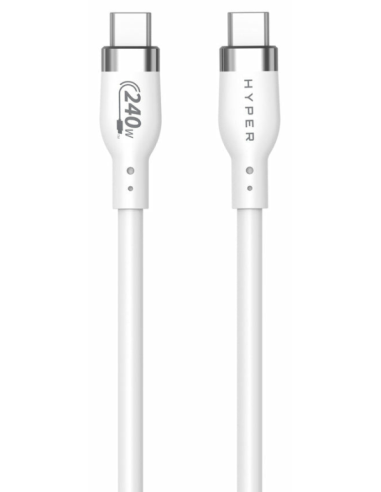 HYPER 2M SILICONE 240W USB-C CHARGING CABLE - WHITE