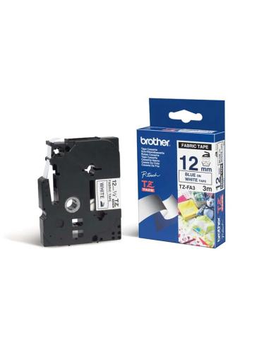 CINTA P-TOUCH TEXTIL BROTHER TZ-FA3 AZUL SOBRE BLANCO 12 mm 3M (TZFA3)