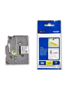 CINTA BROTHER P-TOUCH LAMINADA SUPERADHESIVA NEGRO SOBRE BLANCO 6mm 8M (TZES211)