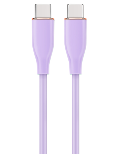 CABLE DE CARGA Y DATOS GEMBIRD (PD) TIPO-C SILICONA ALTA CALIDAD 1,5M MORADO