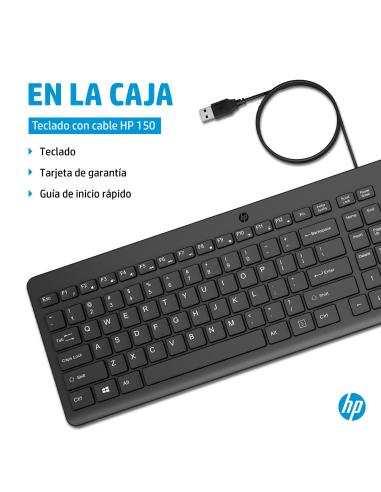 TECLADO HP 150 USB-A NEGRO 664R5AA