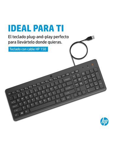 TECLADO HP 150 USB-A NEGRO 664R5AA