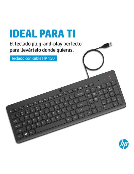 TECLADO HP 150 USB-A NEGRO 664R5AA