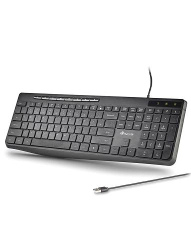 TECLADO NGS SPECTRA USB ULTRASLIM SILENCIOSO MULTIMEDIA NEGRO