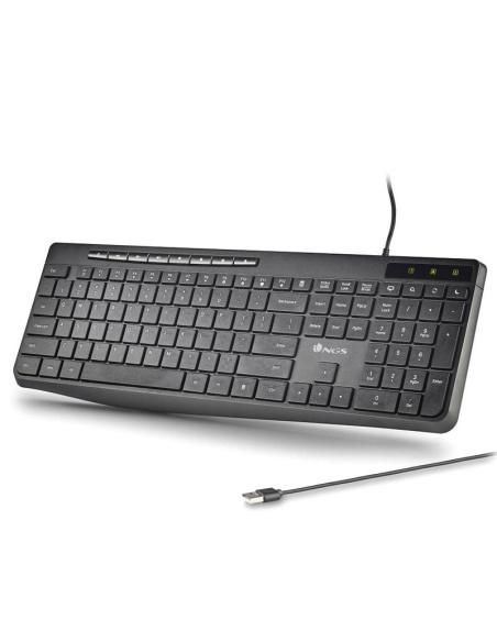 TECLADO NGS SPECTRA USB ULTRASLIM SILENCIOSO MULTIMEDIA NEGRO