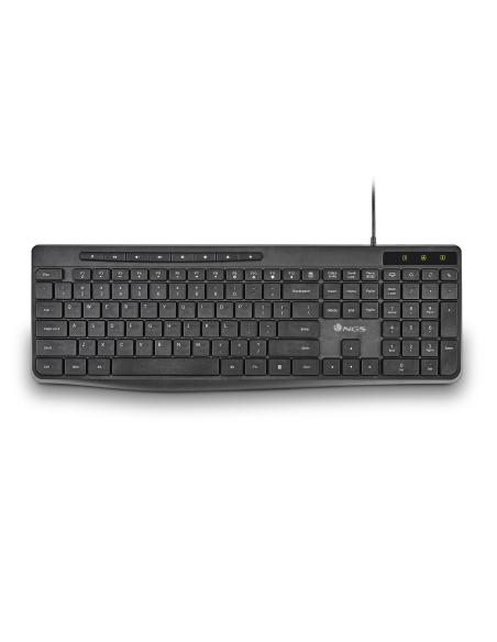 TECLADO NGS SPECTRA USB ULTRASLIM SILENCIOSO MULTIMEDIA NEGRO