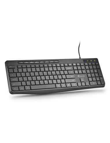 TECLADO NGS SPECTRA USB ULTRASLIM SILENCIOSO MULTIMEDIA NEGRO