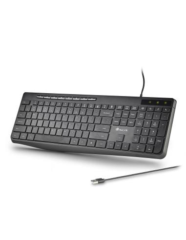 TECLADO NGS SPECTRA USB ULTRASLIM SILENCIOSO MULTIMEDIA NEGRO