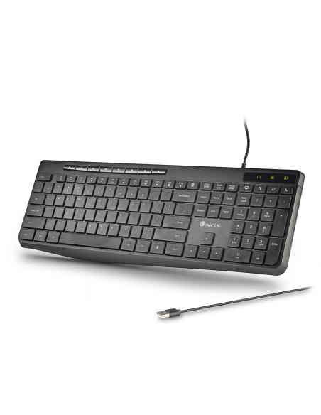 TECLADO NGS SPECTRA USB ULTRASLIM SILENCIOSO MULTIMEDIA NEGRO