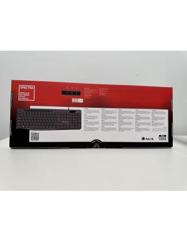 TECLADO NGS SPECTRA USB ULTRASLIM SILENCIOSO MULTIMEDIA NEGRO
