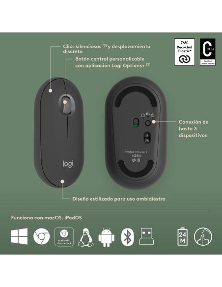 TECLADO LOGITECH INALAMBRICO KIT TR PEBBLE 2 COMBO BT 920-012227