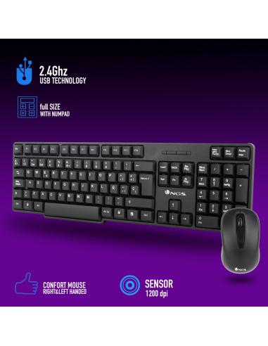 TECLADO NGS RATON EUPHORIA KIT INALAMBRICO