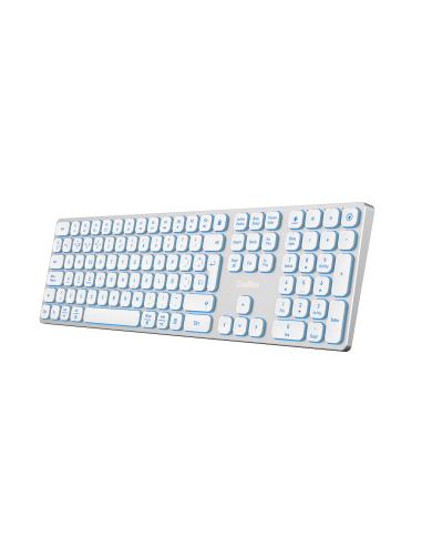 TECLADO COOLBOX INALAMBRICO ILUMINADO B431 RECARGABLE BT5.1 2.4G ALUMINIO BLANCO