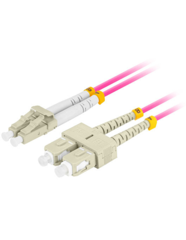 CABLE DE FIBRA OPTICA LANBERG 1M MULTI LC/UPC-SC/UPC DUPLEX LSZH OM4 50/125 3.0