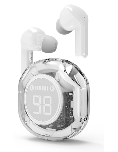 AURICULARES GEMBIRD TWST-01-W TRANSPARENTES BLANCO BT