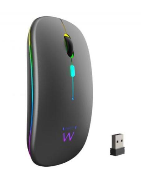 RATON EWENT INALAMBRICO RECARGABLE DOBLE CONEXION BLUETOOTH RGB EW3242