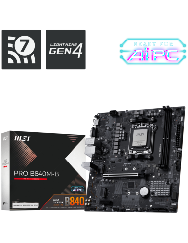 PLACA BASE MSI PRO B840M-B M-ATX AM5 DDR5