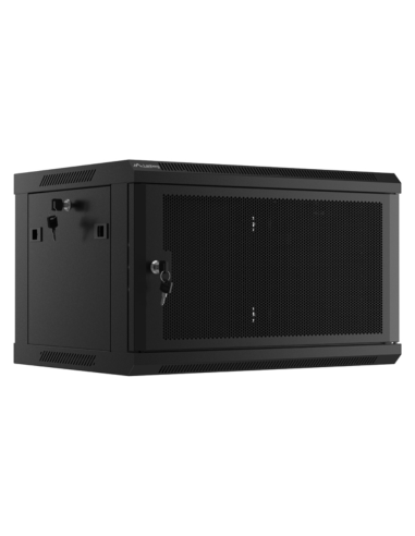 ARMARIO LANBERG MURAL RACK 19" 6U 600X450 FLAT PACK NEGRO PUERTA MALLA