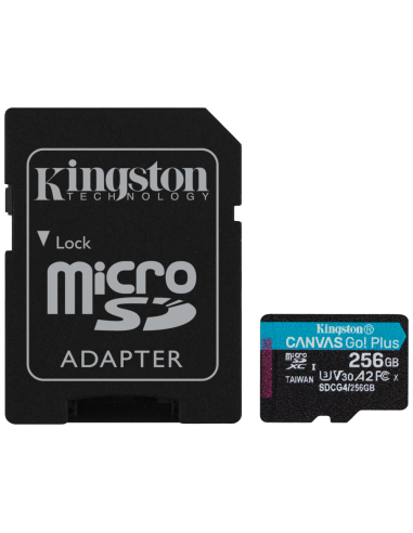MICRO SD KINGSTON 256GB CANVAS GO PLUS U3 V30 CON ADAPTADOR