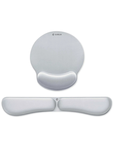 PACK SUBBLIM ERGO MEMORYFLEX -REPOSAMUÑECAS TECLADO Y RATON PLATA