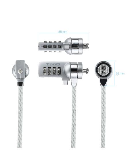 CABLE SEGURIDAD CON COMBINACION PARA PORTATILES 1.5M TOOQ TQCLKC0015