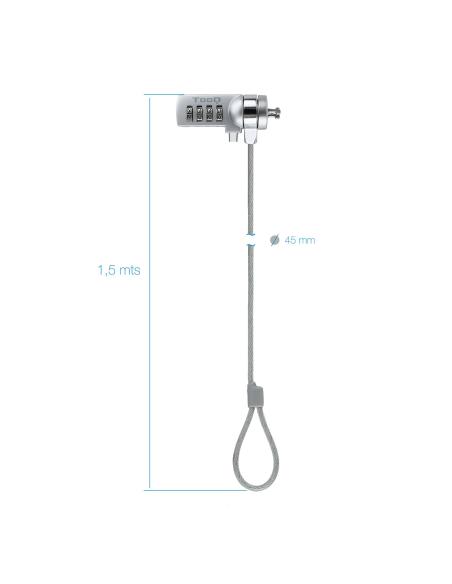 CABLE SEGURIDAD CON COMBINACION PARA PORTATILES 1.5M TOOQ TQCLKC0015