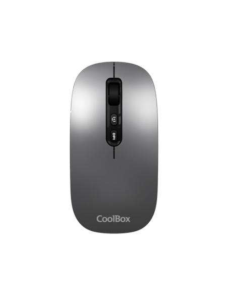 RATON INALAMBRICO COOLBOX COO-MOU-W02-G / RF - BLUETOOTH / RECARGABLE / 1600 DPI / GRIS
