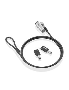 CABLE SEGURIDAD TIPO NANOCERRADURA DE LLAVE PORTATIL 1.5M AISENS ASLK-D45K06-BK