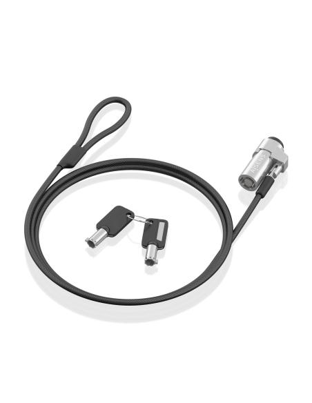 CABLE SEGURIDAD TIPO NANOCERRADURA DE LLAVE PORTATIL 1.5M AISENS ASLK-D45K06-BK