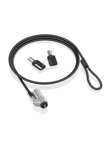 CABLE SEGURIDAD TIPO NANOCERRADURA DE LLAVE PORTATIL 1.5M AISENS ASLK-D45K06-BK