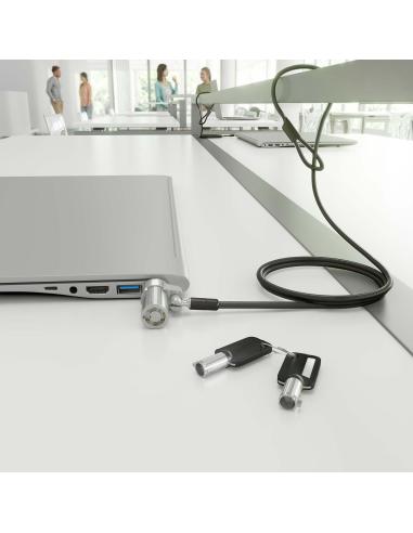 CABLE SEGURIDAD TIPO NANOCERRADURA DE LLAVE PORTATIL 1.5M AISENS ASLK-D45K06-BK