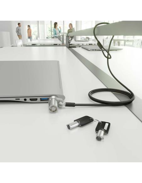 CABLE SEGURIDAD TIPO NANOCERRADURA DE LLAVE PORTATIL 1.5M AISENS ASLK-D45K06-BK