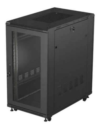 ARMARIO LANBERG RACK 19" 22U 600X1000 FLAT PACK PUERTA PERFORADA NEGRO