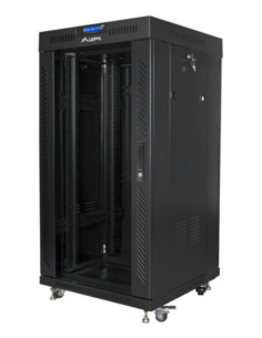 ARMARIO RACK LANBERG 22U 600X600 FLAT PACK PUERTA CRISTAL CON LCD NEGRO