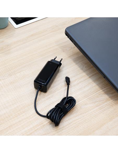 CARGADOR PORTATIL 45W TOOQ GAN USB-C PD CUBICO NEGRO TQLC-USBCGAN45PD-C