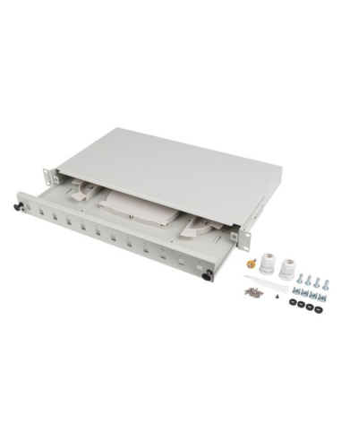 PATCH PANEL LANBERG 1U 19" FIBRA OPTICA 12 PTS SC SIMPLEX O 12 LC DUPLEX GR+ACC
