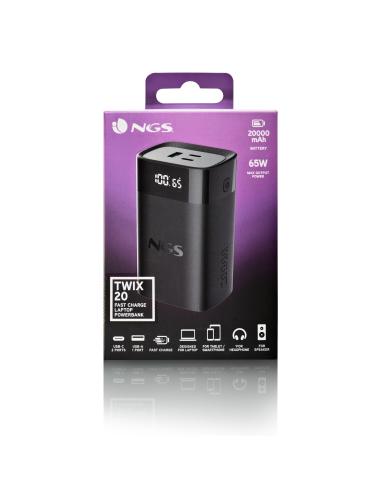 BATERIA EXTERNA PORTATIL RAPIDA NGS 65W PARA LAPTOPS TABLETS SMARTPHONES TWIX20