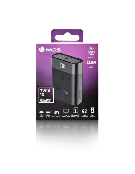 BATERIA EXTERNA PORTATIL RAPIDA NGS 22.5W PARA LAPTOPS TABLETS SMARTPHONES TWIX10