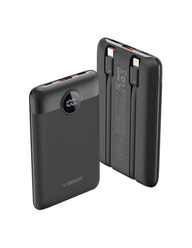 CARGADOR POWERBANK VEGER C11 10000MAH SMALL 22W VG-W1170 WITH CABLES BUILT BLACK