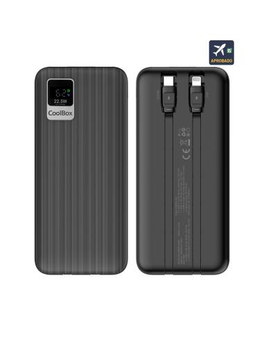 CARGADOR POWERBANK COOLBOX DP20 20000MAH PLCD 22,5W CARGA RAPIDA CABLES INTEGRADO