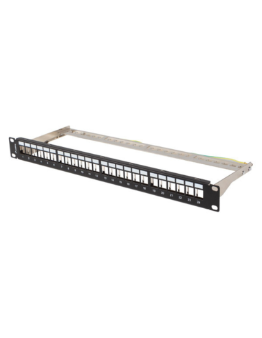 PATCH PANEL LANBERG 24 PUERTOS 1U RACK 19" FTP PARA MODULOS KEYSTONE NEGRO