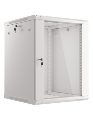 ARMARIO LANBERG MURAL RACK 19" 15U 600X600 FLAT PACK GRIS PUERTA CRISTAL