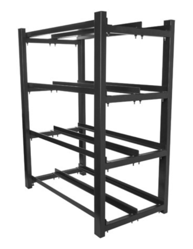 ESTANTERIA LANBERG BATERIAS UPS 830X454 2 FILAS 4 NIVELES 8 MARCOS FLAT PACK BK
