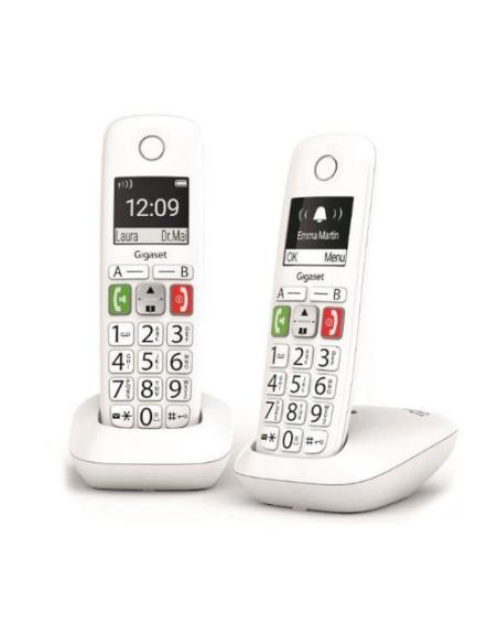 TELEFONO FIJO INALAMBRICO GIGASET E290 DUO TECLAS GRANDES BLANC L36852-H2901-D202