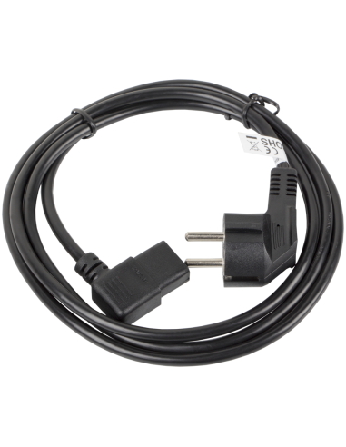 CABLE DE ALIMENTACION LANBERG SCHUKO CEE 7/7 A IEC320 C13 ACODADO 3M